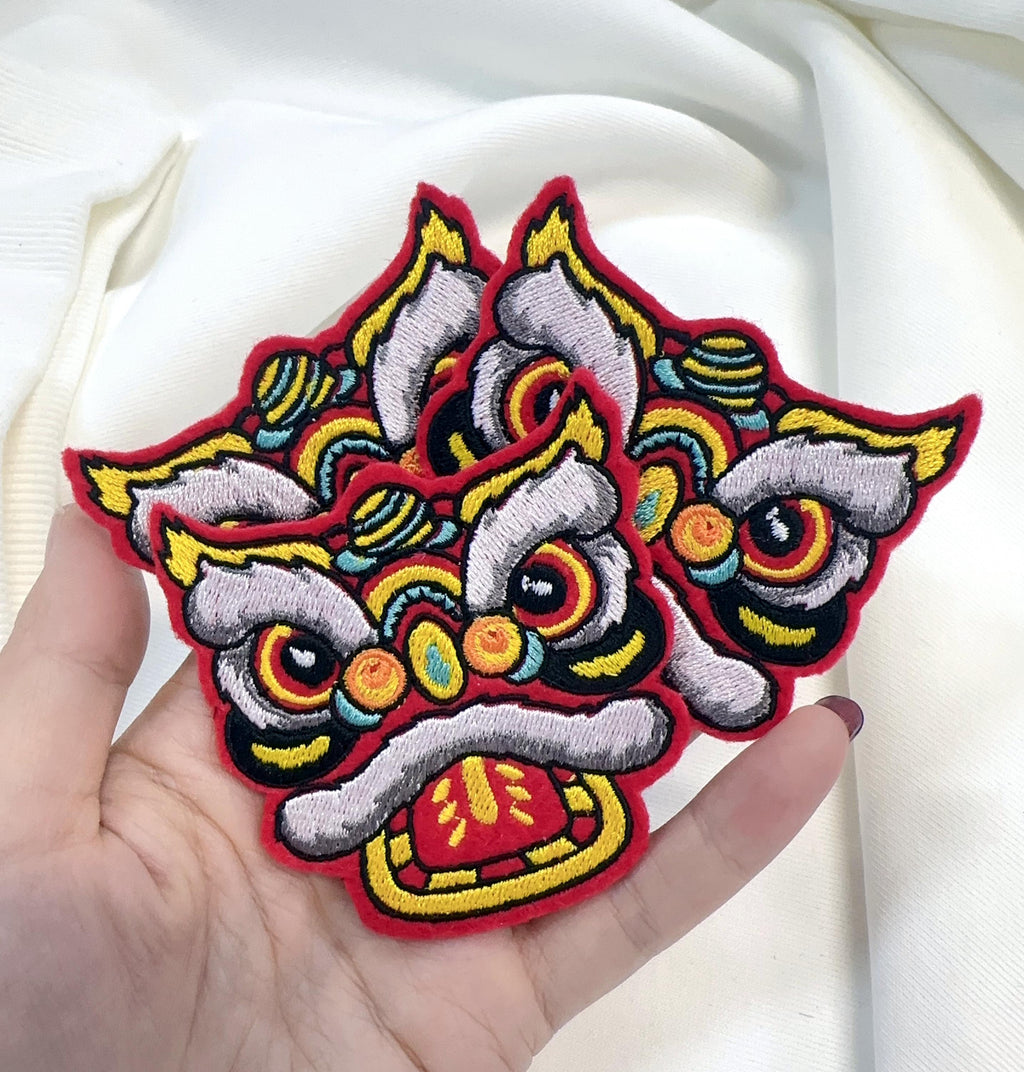 Iron on Lion Dance Embroidery Patch
