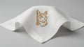 Embroidered Cat Portrait Linen Napkin – Custom Pet Lover Wedding Decor Set of 2 pcs