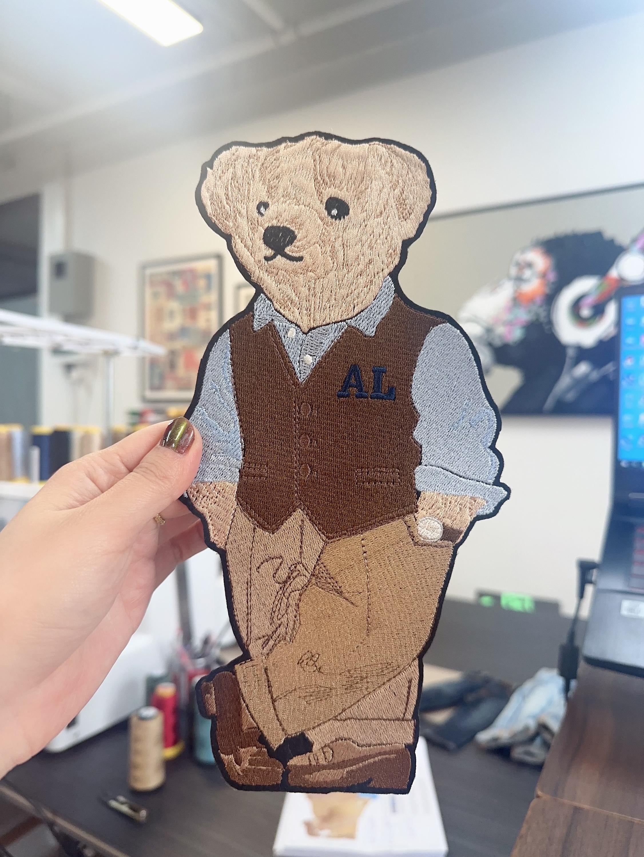 Embroidered Polo Bear Patch – Ralph Lauren Style Teddy, Iron On/Sew On Decor
