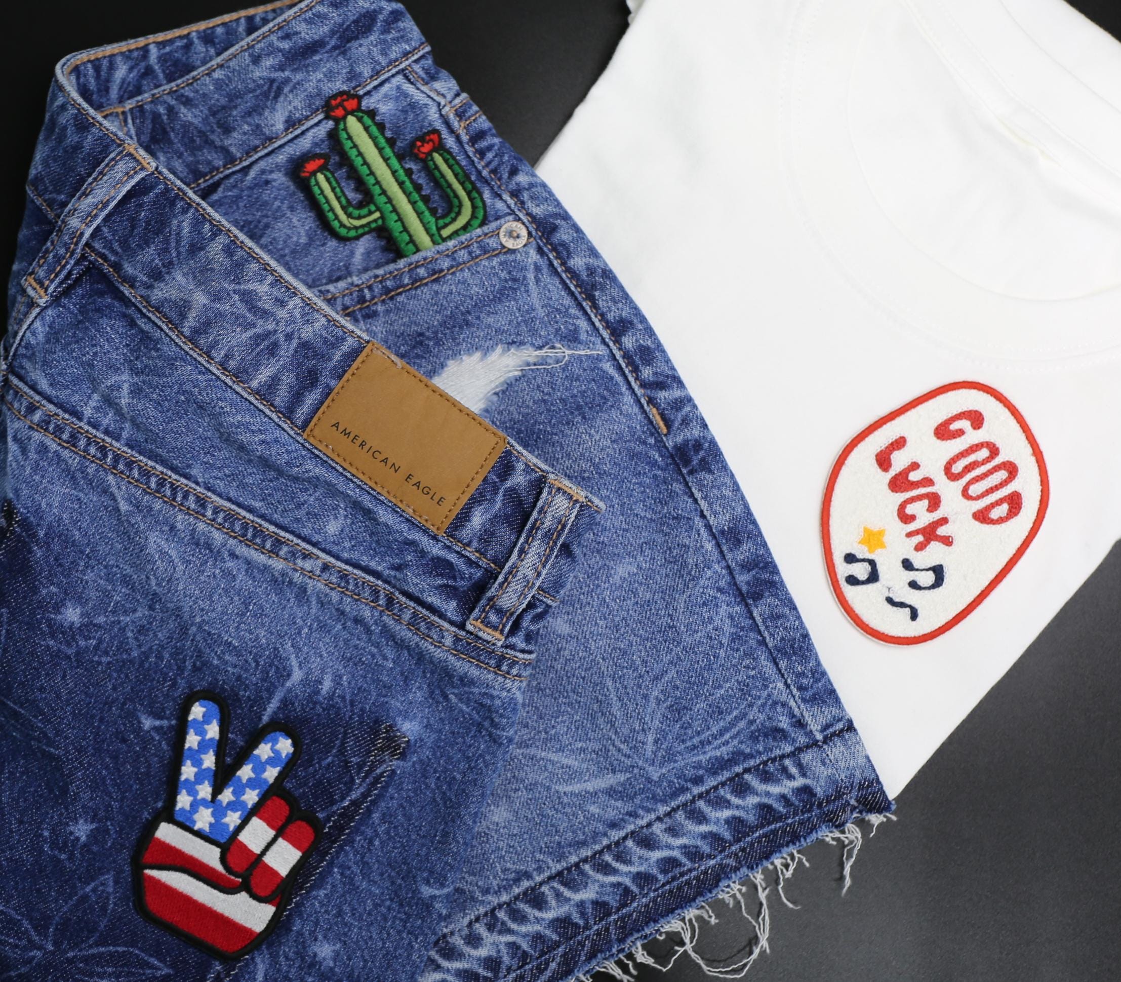 Embroidered jumperEmbroidery USA United States Iron-On Patches: DIY Custom Uniform Badge Set