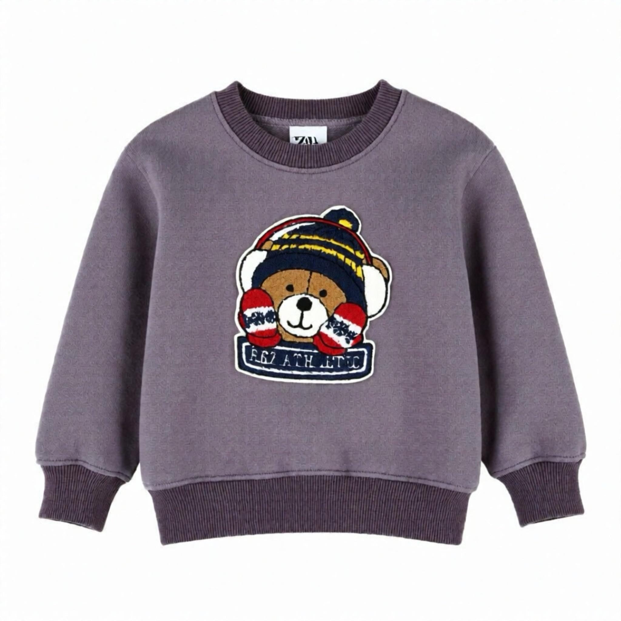 Embroidered jumperChenille Teddy Bear Sew-On Patch, Winter Hat and Mittens