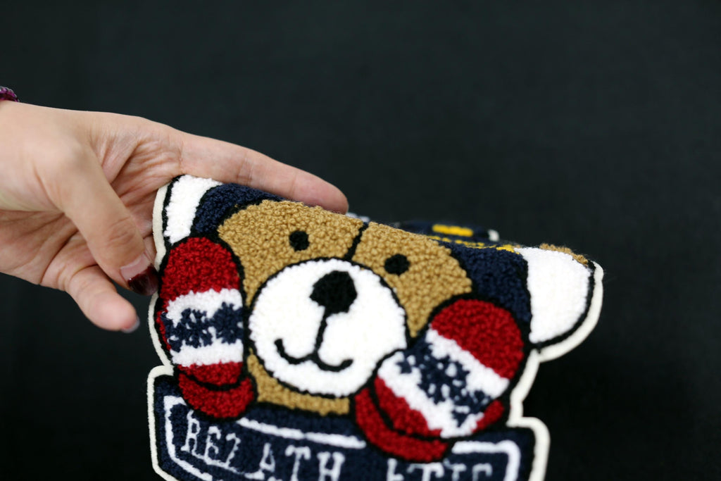 Embroidered jumperChenille Teddy Bear Sew-On Patch, Winter Hat and Mittens