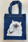 Embroidered jumperHundred precent Cotton Washed Denim Embroidered Tote Bag