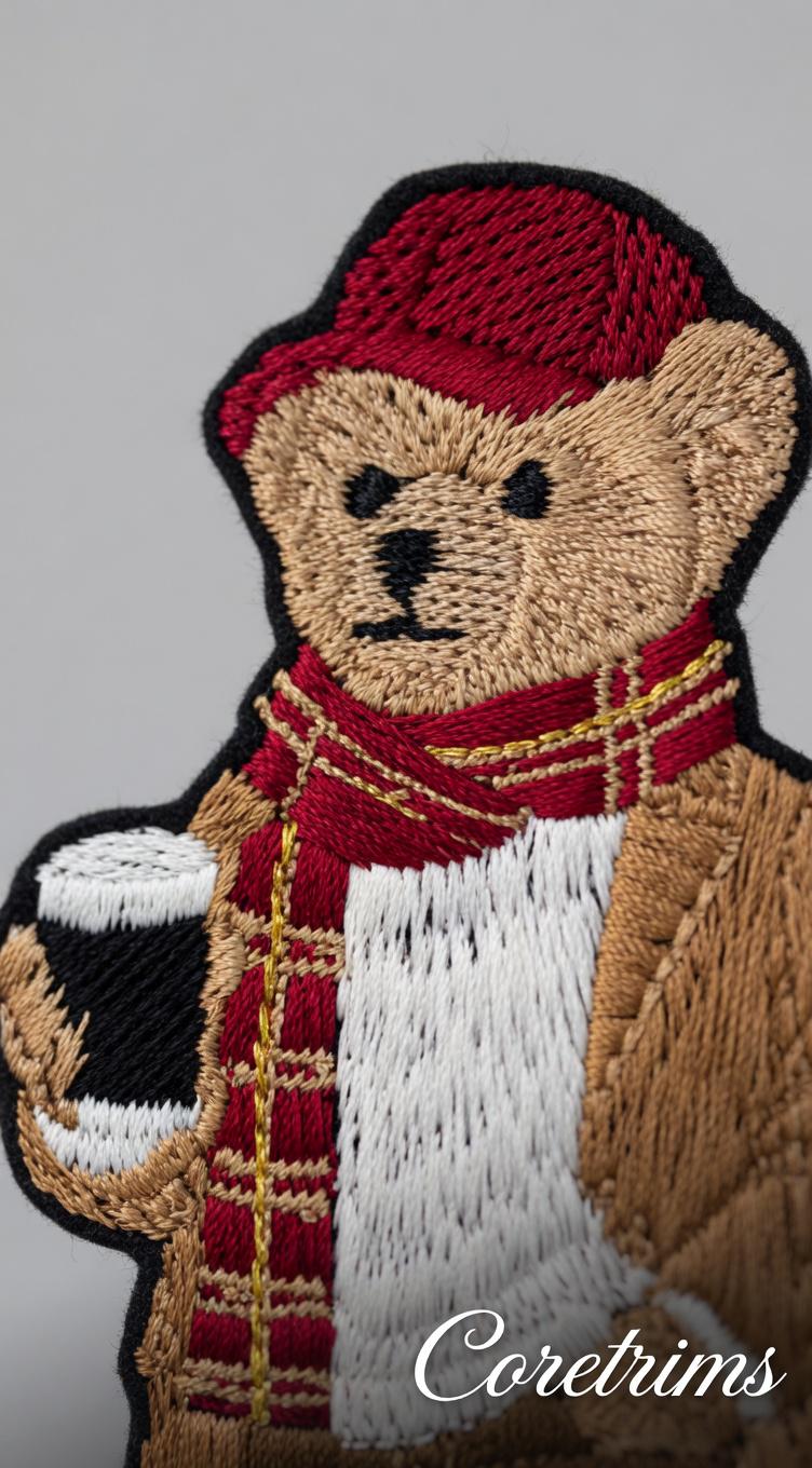 French Style Embroidered Teddy Bear Patch – product image 3