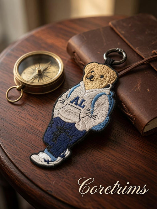 Backpack Teddy Bear Keychain – AL Hoodie Embroidered Bag Charm Keyring, Student Style Bear