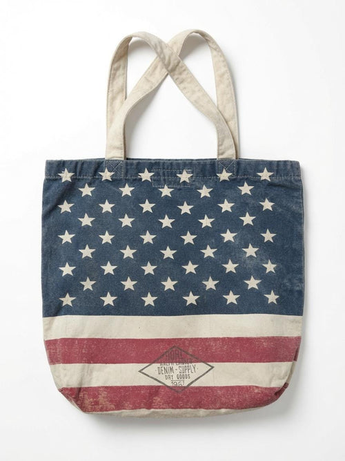50% off Vintage American Flag Tote Bag Stars & Stripes Canvas Shopping Bag  Patriotic Gift