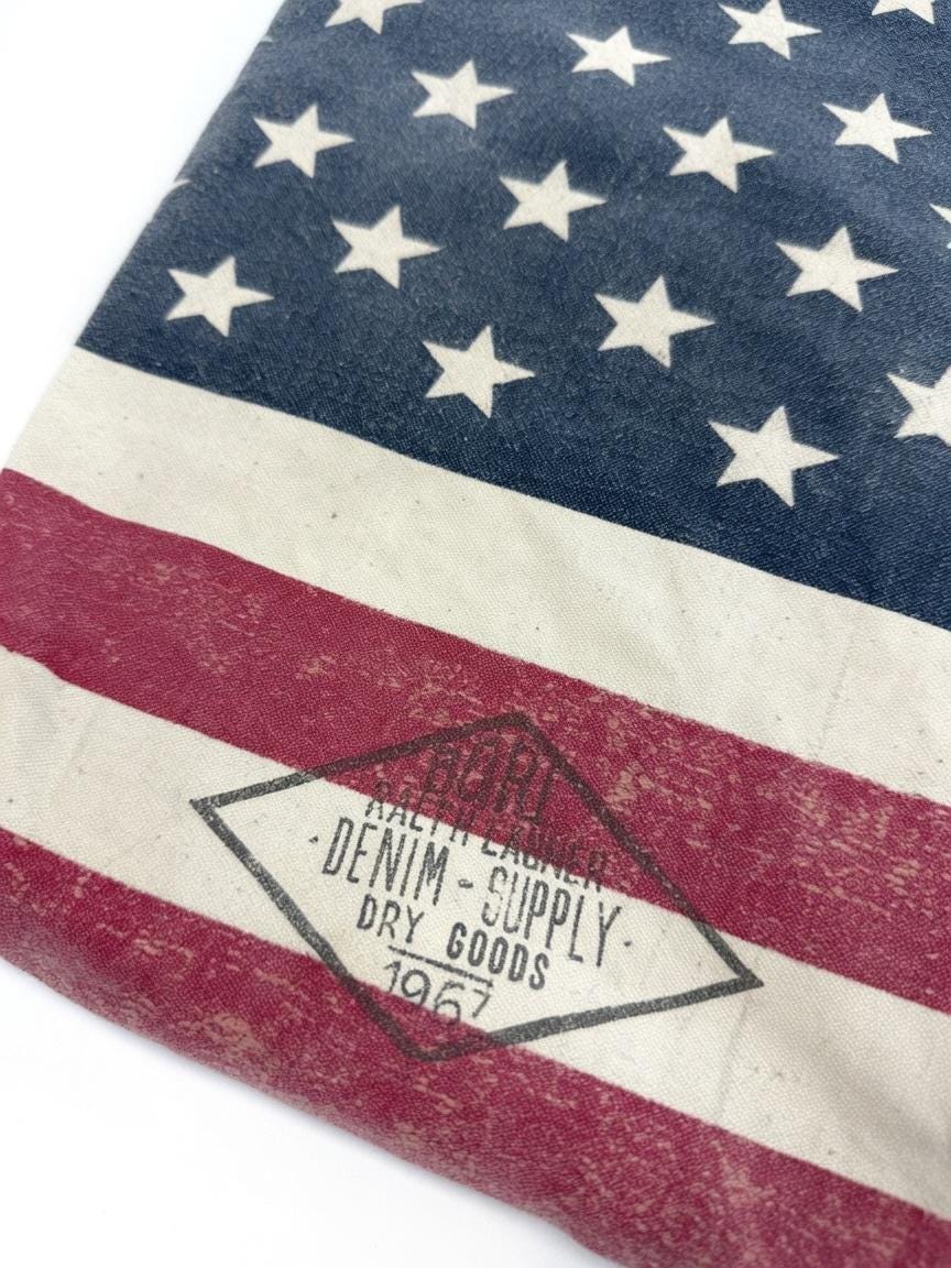 50% off Vintage American Flag Tote Bag Stars & Stripes Canvas Shopping Bag  Patriotic Gift