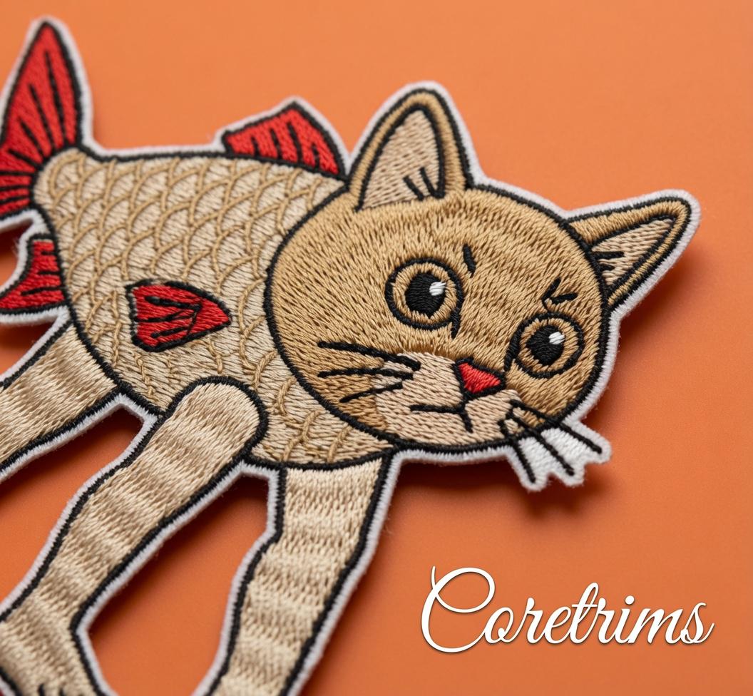 Trulimero Trulicina Catfish Meme |Fish Patch – Funny Cat-Fish Hybrid Embroidered Iron-On Appliqué, Cute Animal Patch