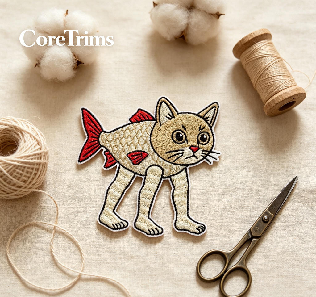 Trulimero Trulicina Catfish Meme |Fish Patch – Funny Cat-Fish Hybrid Embroidered Iron-On Appliqué, Cute Animal Patch