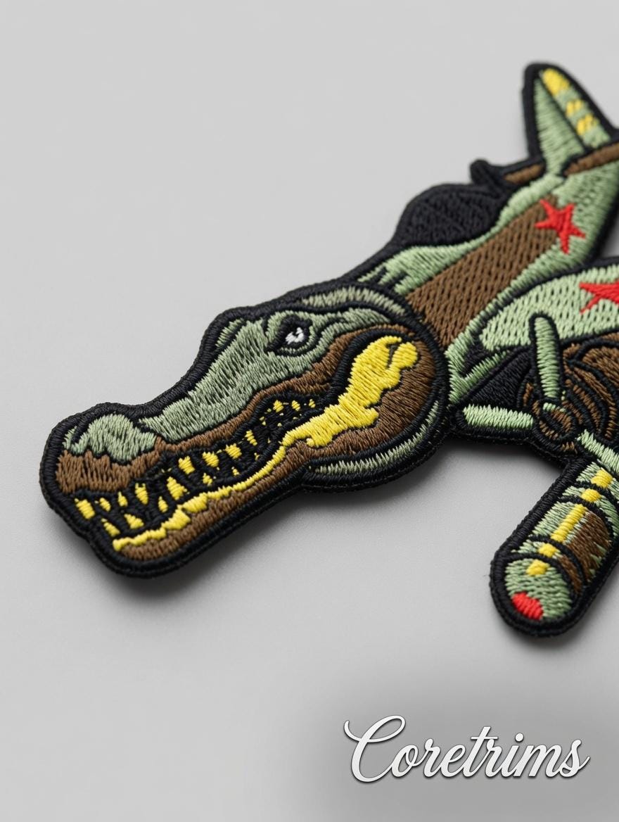 Bombardino Cocodrilo Meme Embroidered Patch – product image 3