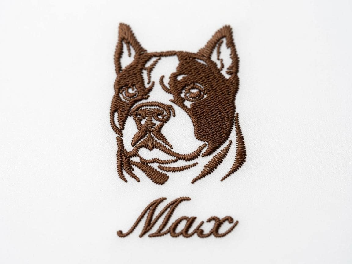 Custom Pet Embroidered Handkerchief Dog Portrait Napkin Personalized Name Max Pet Memorial Gift Made to Order