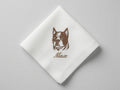Custom Pet Embroidered Handkerchief Dog Portrait Napkin Personalized Name Max Pet Memorial Gift Made to Order