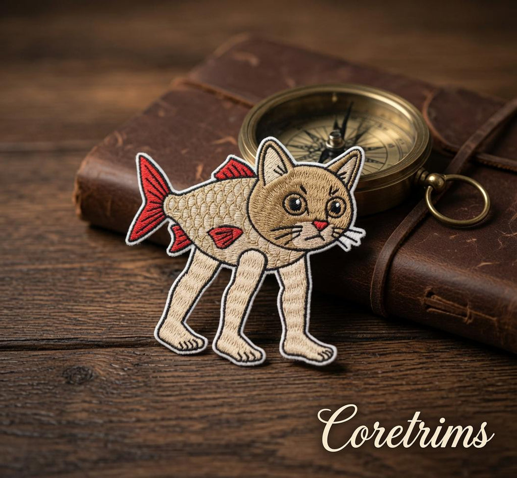 Trulimero Trulicina Catfish Meme |Fish Patch – Funny Cat-Fish Hybrid Embroidered Iron-On Appliqué, Cute Animal Patch