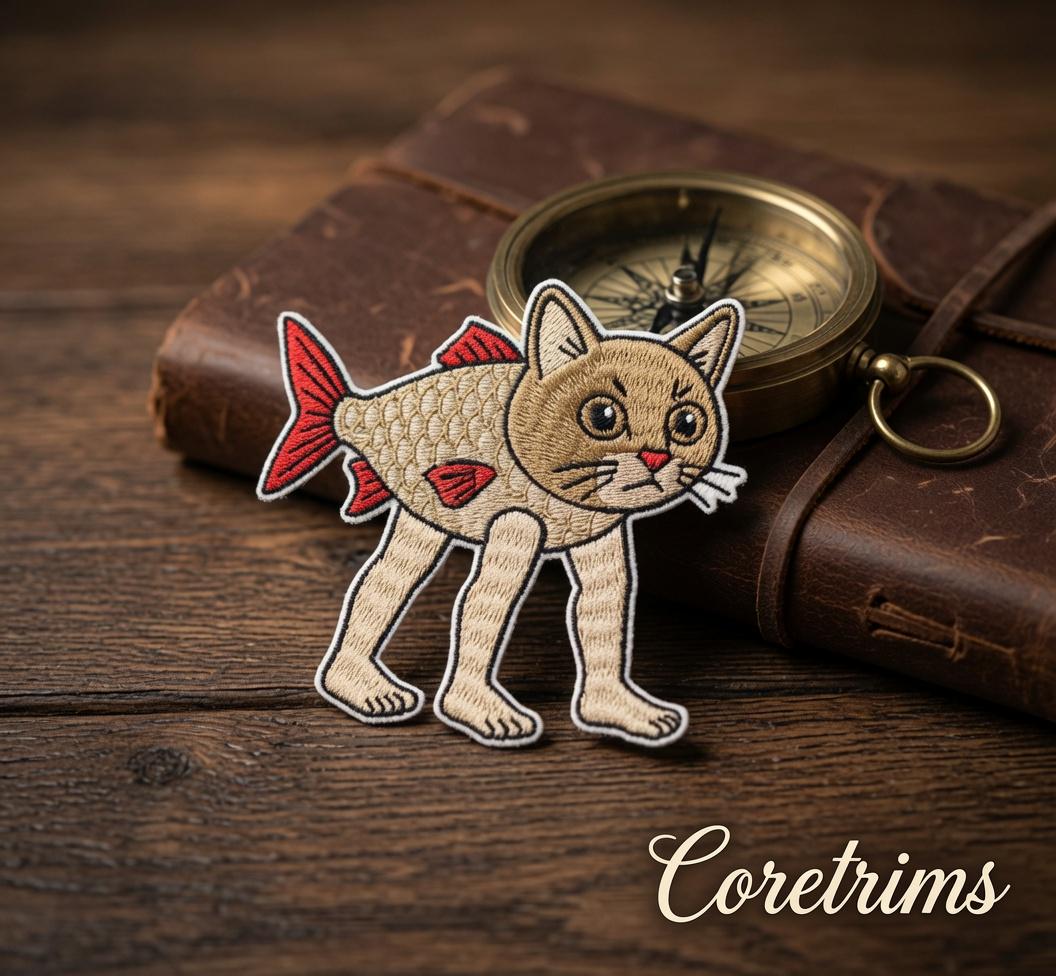 Trulimero Trulicina Catfish Meme |Fish Patch – Funny Cat-Fish Hybrid Embroidered Iron-On Appliqué, Cute Animal Patch