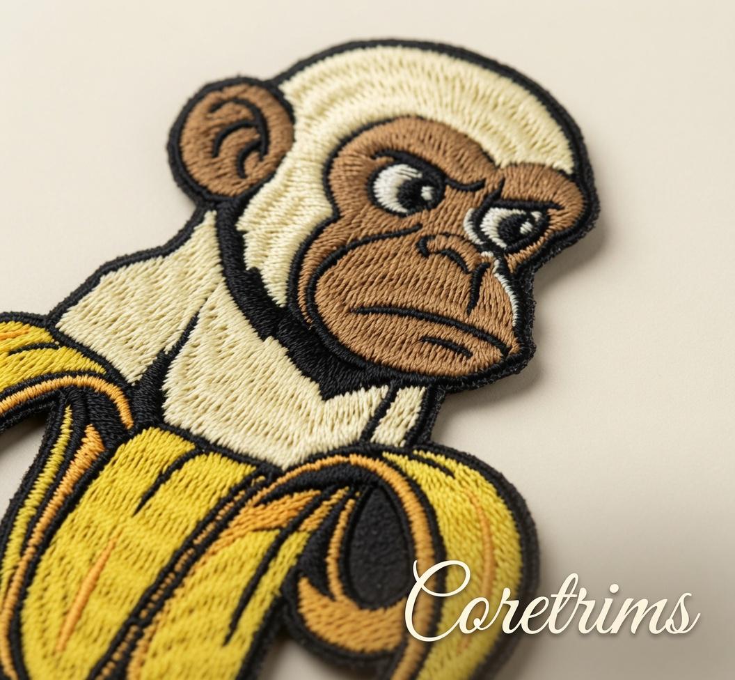 Chimpanzini Bananini Monkey Banana Italian Brainrot Meme Embroidered Iron-On Patch for Backpacks Hats Hoodies