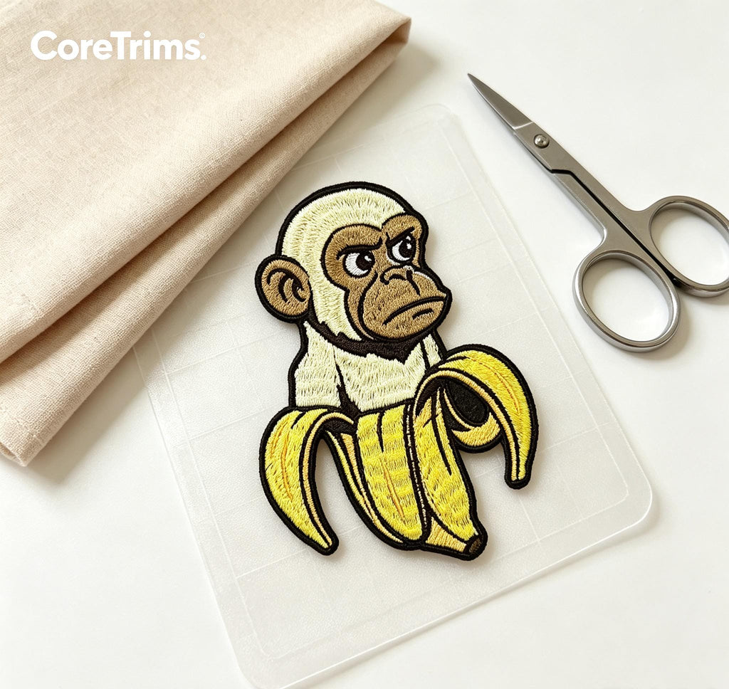 Chimpanzini Bananini Monkey Banana Italian Brainrot Meme Embroidered Iron-On Patch for Backpacks Hats Hoodies