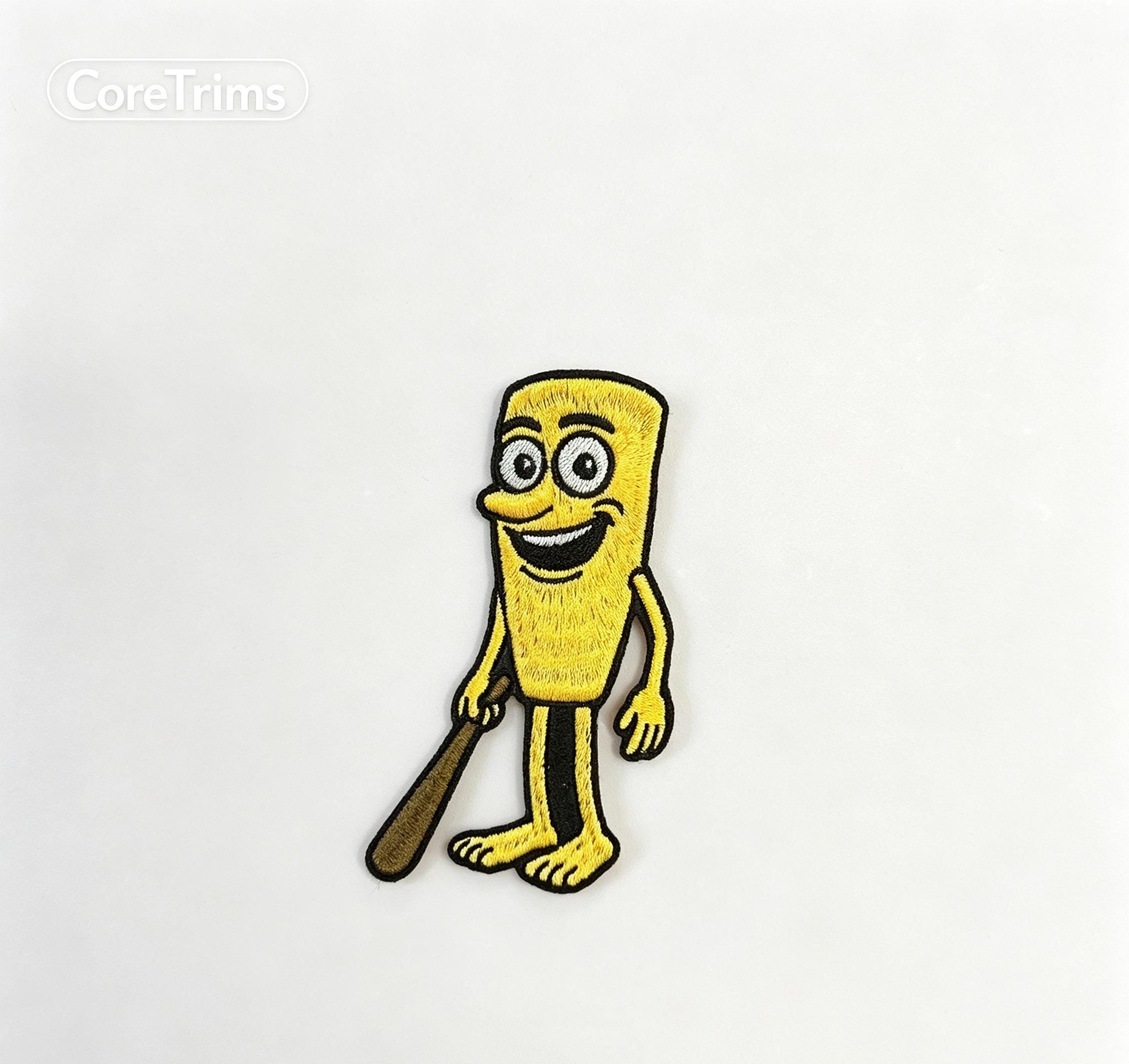 Tung Tung Tung Sahur Italian Brainrot  |  Baseball Bat  Patch – Funny Cartoon Bat with Bat Embroidered Iron-On Appliqué, Sporty Fun Patch