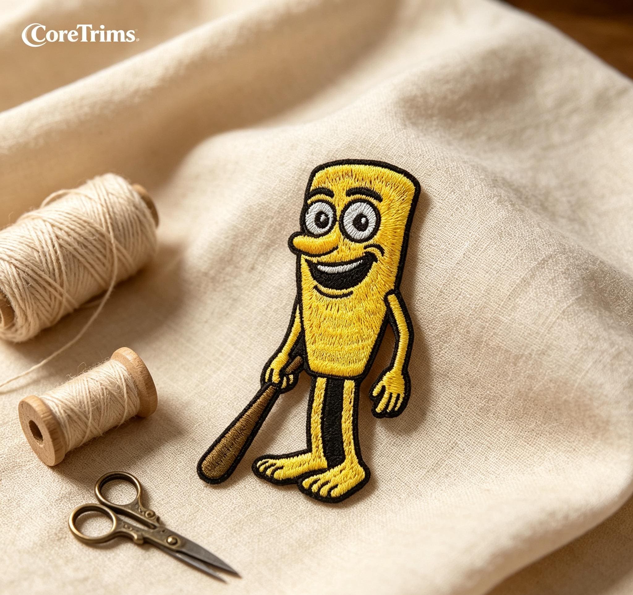 Tung Tung Tung Sahur Italian Brainrot  |  Baseball Bat  Patch – Funny Cartoon Bat with Bat Embroidered Iron-On Appliqué, Sporty Fun Patch