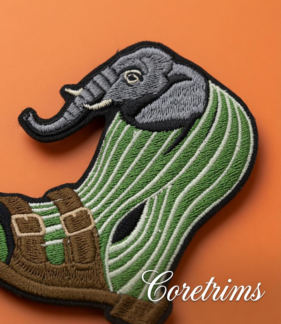 Lirili Larila Cactus Elephant Sandal Meme Patch , Elephant in Sandal Patch – Funny Elephant Sock & Sandal Embroidered Iron-On Appliqué