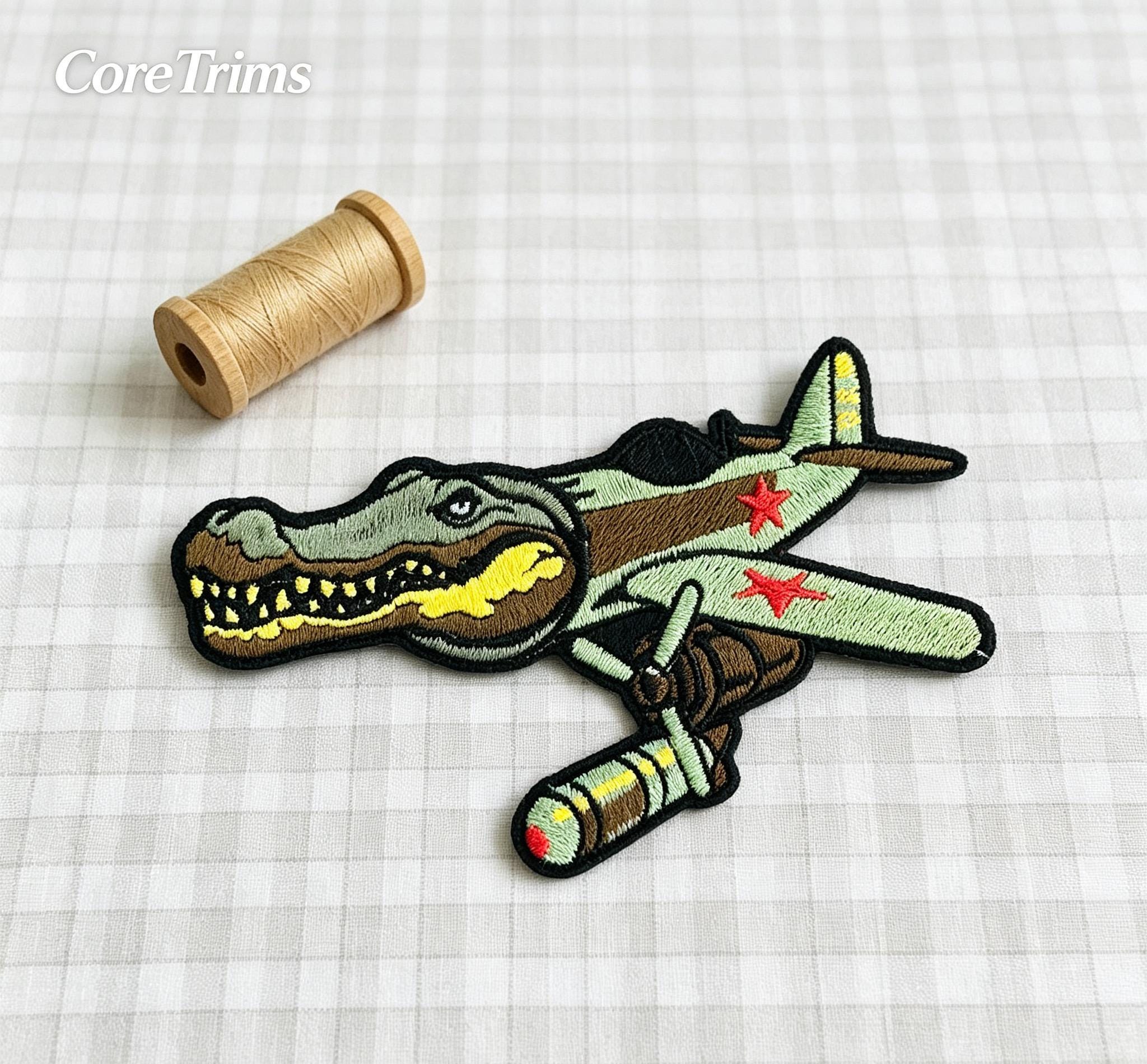 Bombardino Cocodrilo Meme Embroidered Patch – product image 4