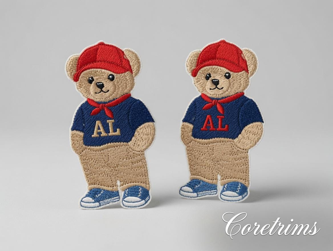Preppy Bear Iron-On Embroidered Patch Set - image 4