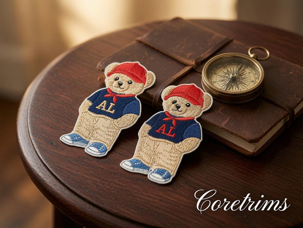 Preppy Bear Iron-On Embroidered Patch Set - image 1