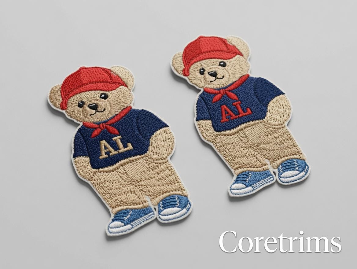 Preppy Bear Iron-On Embroidered Patch Set - image 5