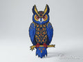 Ornate Blue Owl Embroidered Iron-On Patch - image 1
