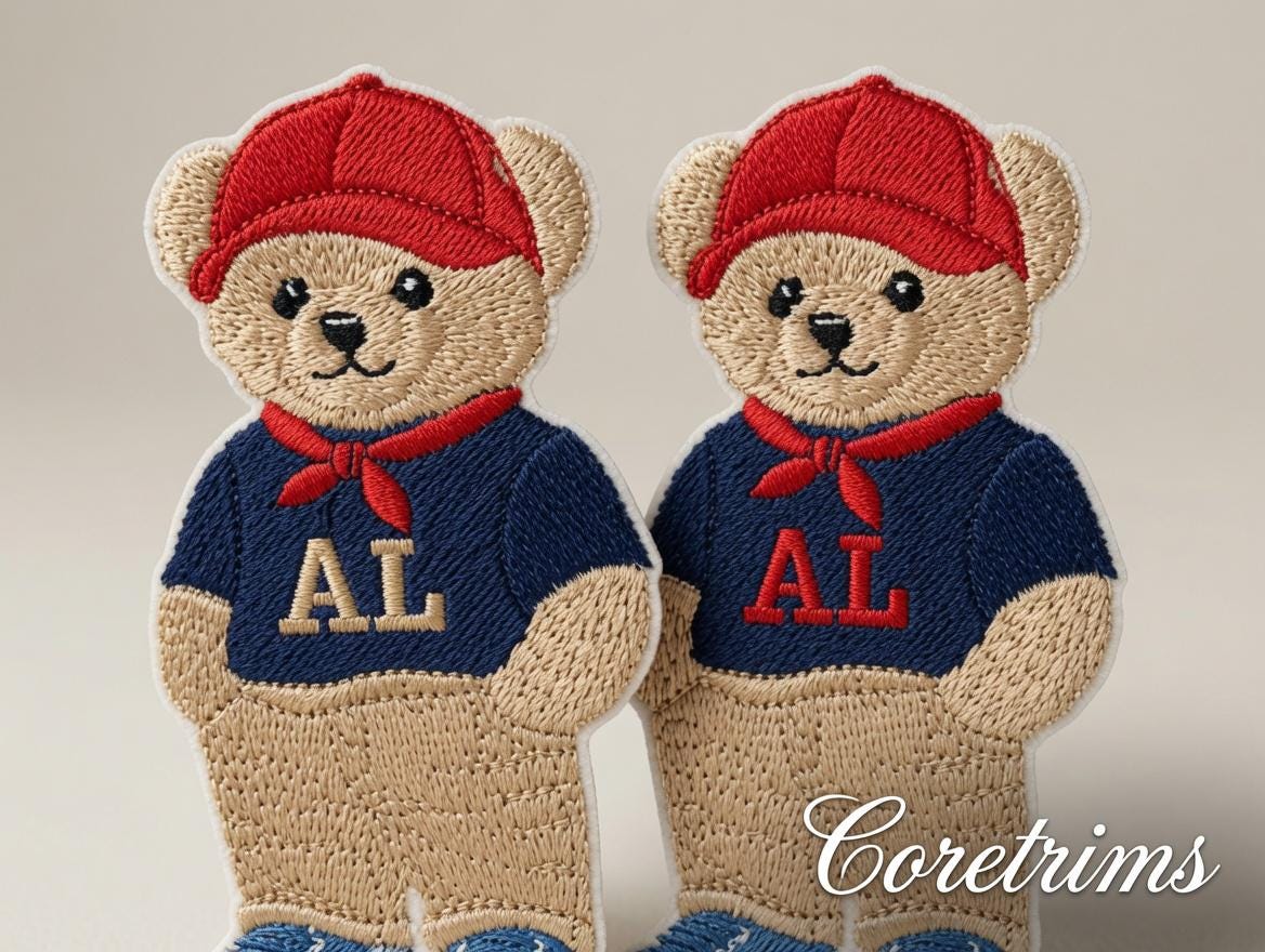 Preppy Bear Iron-On Embroidered Patch Set - image 3