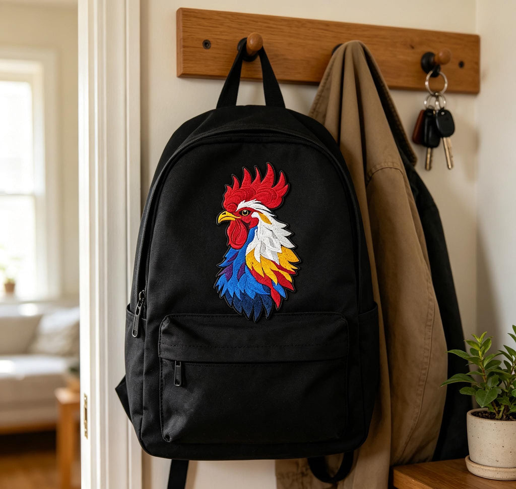 Colorful Rooster Embroidered Iron-On Patch - image 8