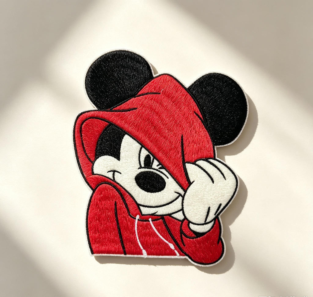 Cool Hoodie Mickey Iron-On Embroidered Patch - image 2
